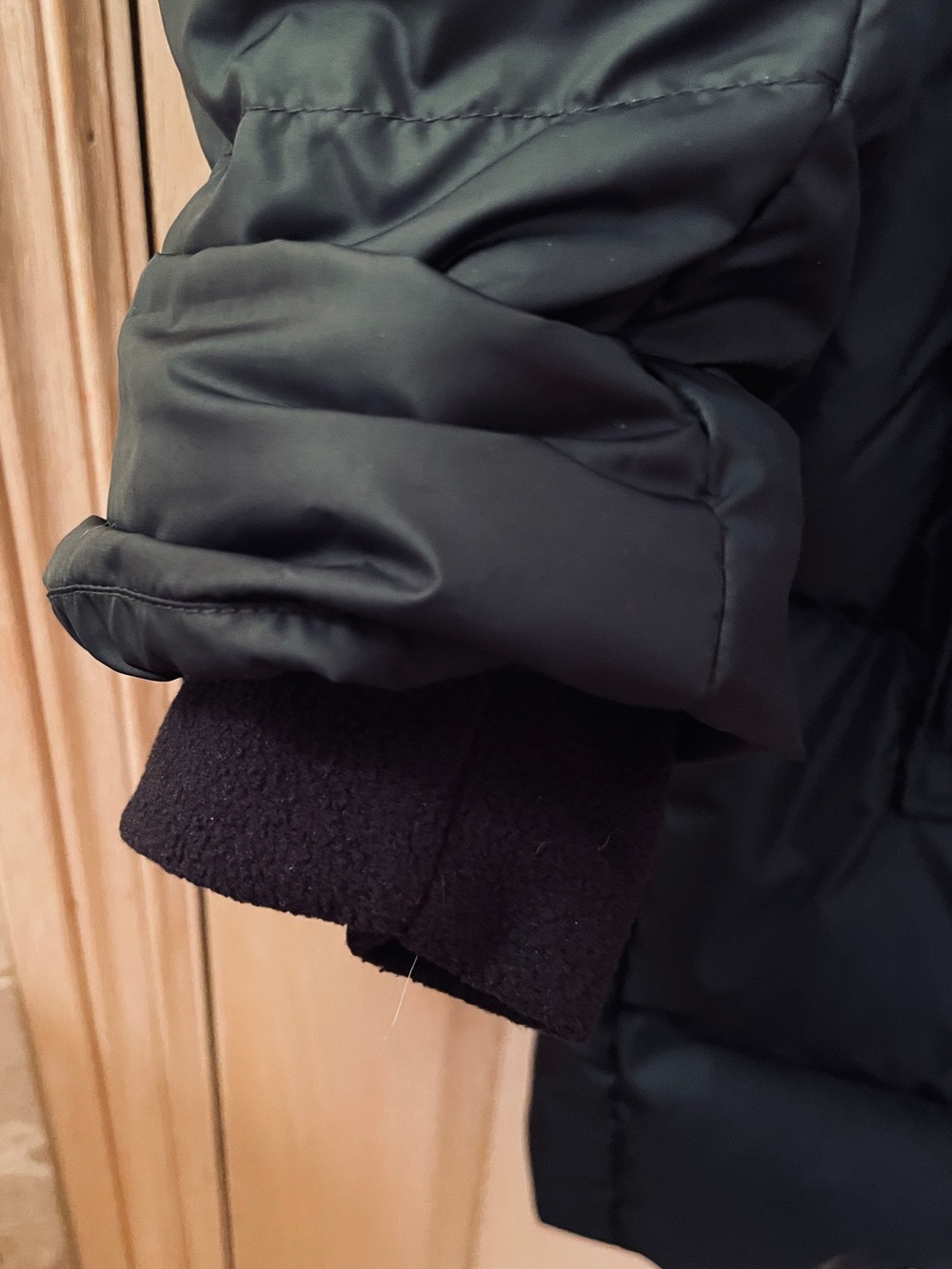 Eddie Bauer 650 Black Long Puffer Coat with Faux Fur Hood - Picture 5 of 11